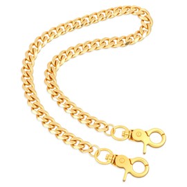 Grevosea Pants Chain for Men Women, Heavy Duty Metal Keychain Punk Wallet Chains Purse Chain for Jeans Belt Clothing Goth Accessories (Gold)