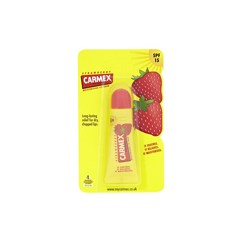 Carmex Lip Balm Tube, Strawberry 10 g (Pack of 12)