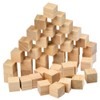 BUYGOO 120Pcs Wood Square Blocks, 1inch Blank Wooden Cubes Natural