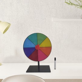 Perfeclan Tabletop Prize Turntable Set Colored Rotating Wheel with Erasable Pen with Stable Base Tabletop Fortune Wheel for Party Shops, 8 Grid