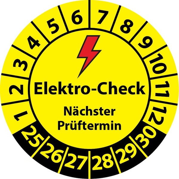 Test Badge Electro-Check Next Test Date, Vinyl Film, Electric Test