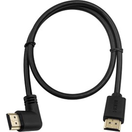 Poyiccot HDMI 2.0 Macho a Macho Cable de 90 Grados, 2 pies/60 cm Chapado en Oro HDMI de Alta Velocidad Macho a Macho ángulo Derecho Cable 60 Hz, 4 K 2 K (M/M Derecho)