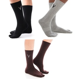 3 pares de calcetines gruesos con punta grande para mujer de 9 a 12 hombres de 8 a 11 años, Negro, blanco, azul., Large