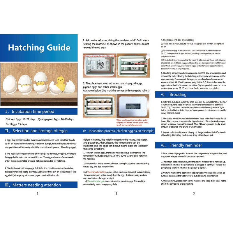 Chicken Egg Incubator, Automatic Egg Hatching Incubator, 4-6 Mini Digital