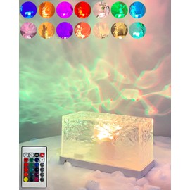 KIANDQU Ocean Wave Projector,16 Colors Night Light Lamp with Touch Control,Northern Lights Aurora Projector,3D Led Night Light,Light Projector for Kids Room/Bedroom/Room Decor