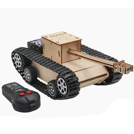 Kids DIY Wooden Science Experiment Kits Remote Control Off Road Tracked Tank and Solar Power Race Car Toys Gifts