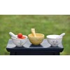 October Hill Boston International Embossed Stoneware Bowl and Spreader, 2-Piece