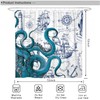 DESIHOM Blue Nautical Octopus Shower Curtain Set, Funny Ocean Kraken