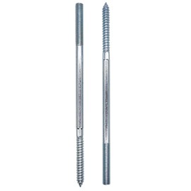 SKIR'CO (4 pcs) Zinc Plated Hanger Bolts M10 x 220 mm, Double Ended Thread Dowel Screws, Double Headed Bolts