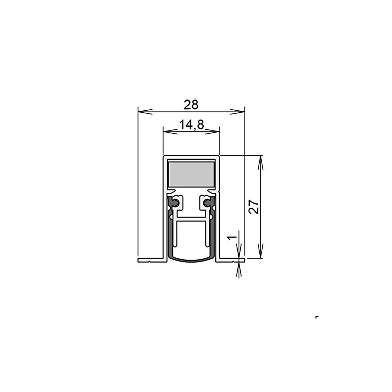 Athmer Door Seal Schall-Ex DUO® L-15/28 OS 833 mm Can
