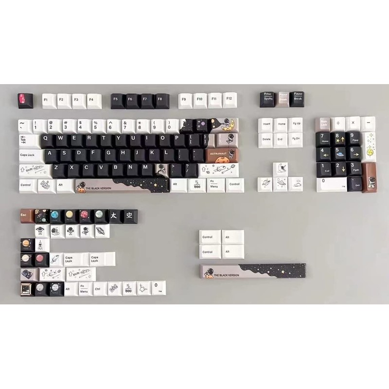 daixiahu Keycaps - Tema astronauta, altura de cereza, 142 teclas,