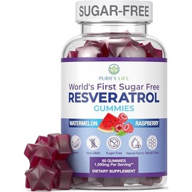 Purify Life Gomitas De Resveratrol Sin Azúcar: Potente Suplemento De Resveratrol De 1500 Mg Para Favorecer La Salud Digestiva E Inmunológica: Suplemento Para El Apoyo Antioxidante, La Regeneración Y L