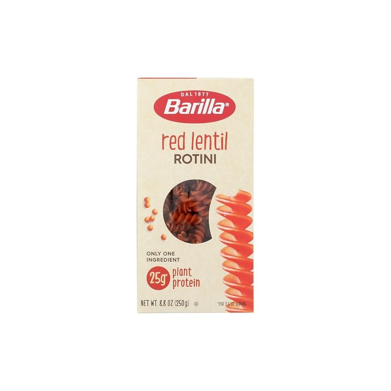 Barilla Red Lentil Rotini Pasta, 8.8 oz - Vegan, Gluten