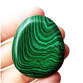 Bacatgem Synthetic Malachite Water Drop Chakra Thumb Worry Stone,Stress Relax Healing Reiki Crystal Pocket Palm Stones