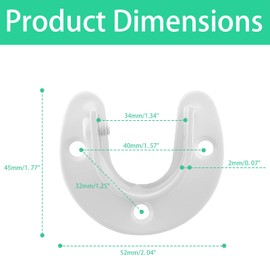 Suiwotin 4 Packs Stainless Steel Closet Rod End Supports 1-1/3 Inch Wardrobe Bracket Heavy Duty Closet Pole Sockets Flange Rod Holder, U-Shaped with Screws, White
