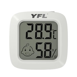 YFL Digital Hygrometer with Comfort Indicator,Indoor Room Temperature Monitor Thermometer, Pratical Hygrometer Thermometer for Home, Bedroom, Baby Room, Greenhouse, Cellar(White)
