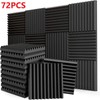 12pcs-96pcs Black Soundproof Wall Pad , 12"X12"X1" Acoustic Foam Panel Wedge Studio Soundproofing Wall Tiles:_72pcs