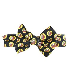 Buc-ee's Elastic Headband Bowties and Hair Scrunchies - Girl- Women - Hair Ties - Beaver - Assortment - Newborn - Toddler - Infant - Beaver (Black)
