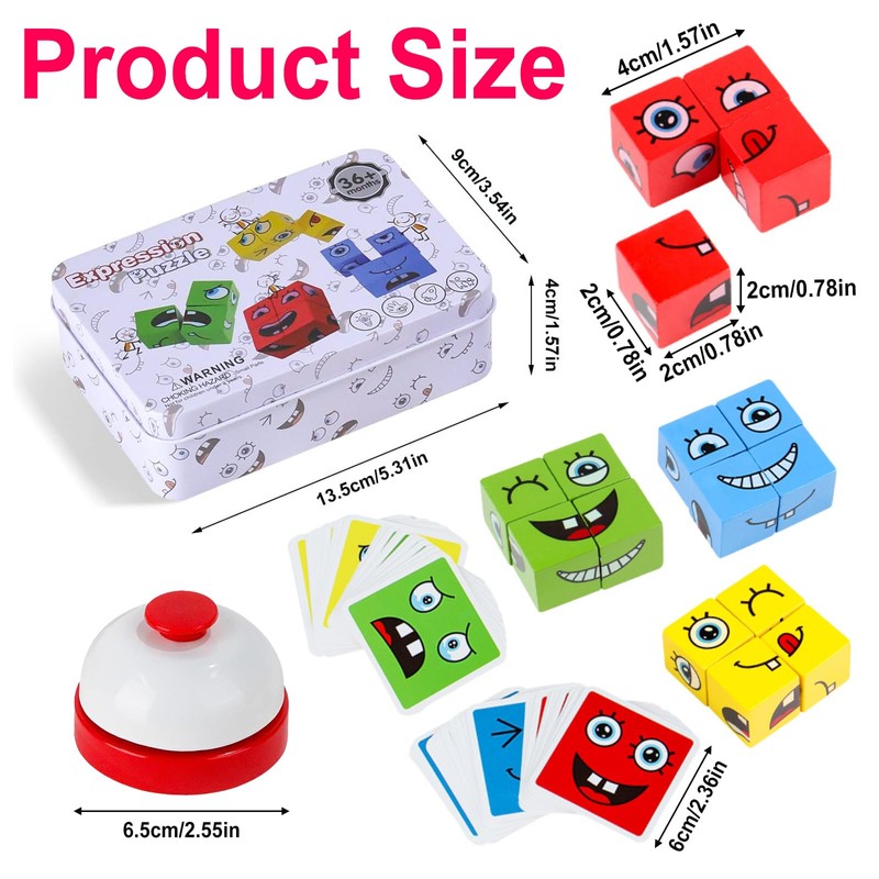 FULHANY Wooden Cube Puzzle - Cube Puzzle - Cube Faces