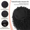 LEEONS Drawstring Ponytail for Black Women, 10 Inch Afro Kinky
