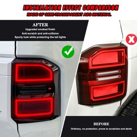 VenxyKod Tail Light Cover Compatible with 2024-2025 Toyota Land Cruiser 250 & 1958 Prado LC250 J250, Smoked Protective Frame, Rear Light Decoration & Blackout Tuning Accessories
