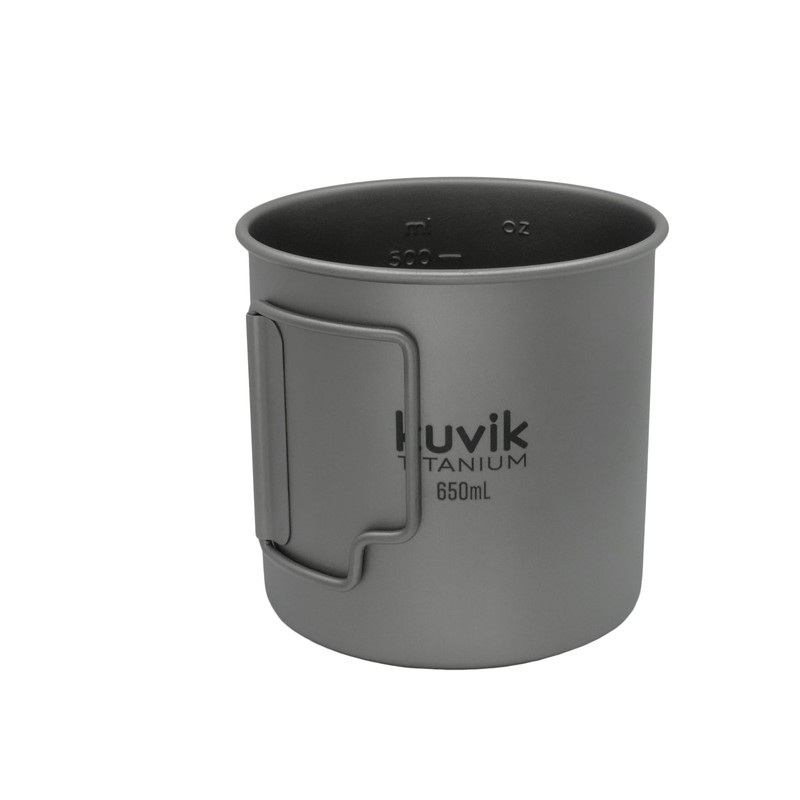 Kuvik 650ml Titanium Pot with Lid - Ultralight and Compact