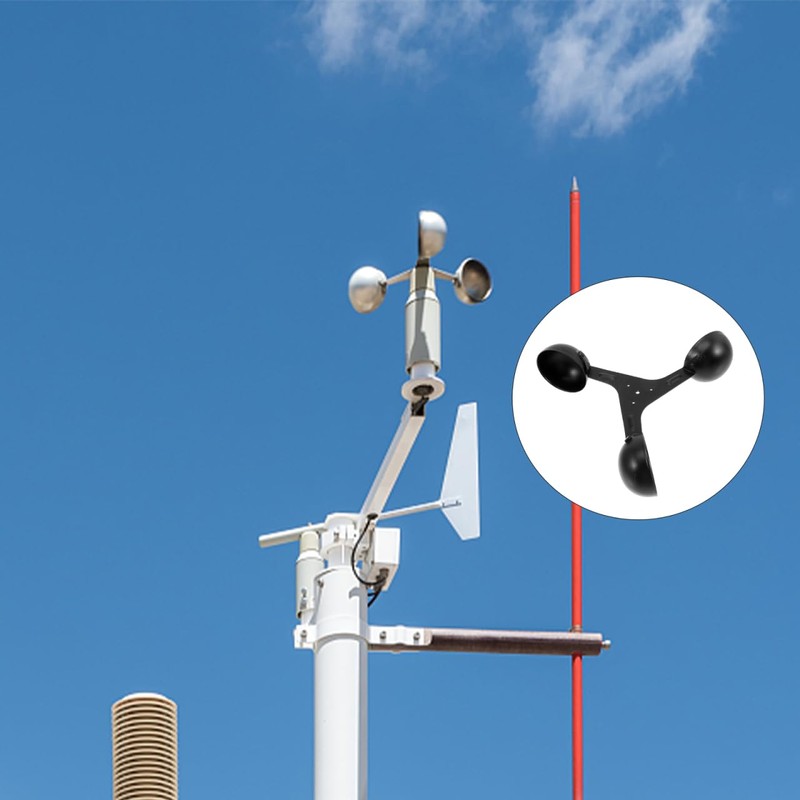 SUPVOX Aluminium Alloy Anemometer Wind Cups - Black, 6.69 Inch