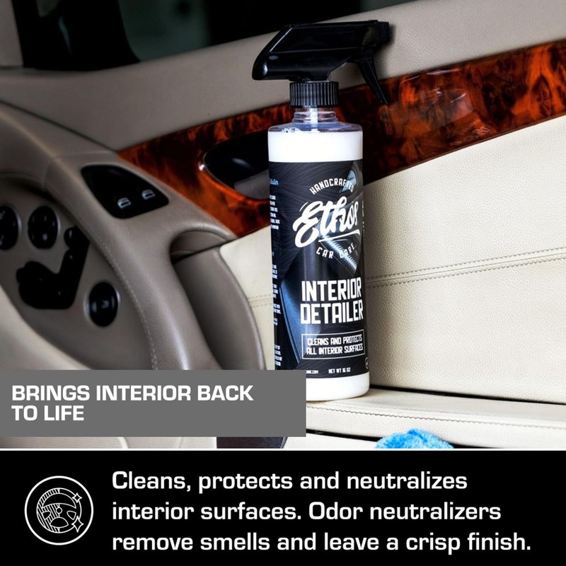 Ethos Interior Detailer Spray - Interior Car Cleaner Easily Cleans