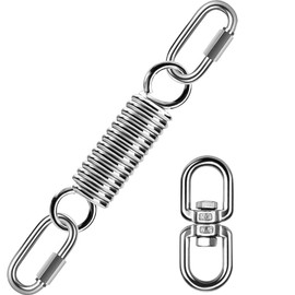 Paittesllly Hanging Chair Swing Spring Steel Spring 360° Spring with Swivel and 2 Carabiner Hooks, Hanging Spring Hanging Chair Suspension up to 250 kg for Hammock, Hammock, Punch Bag Holder, Yoga