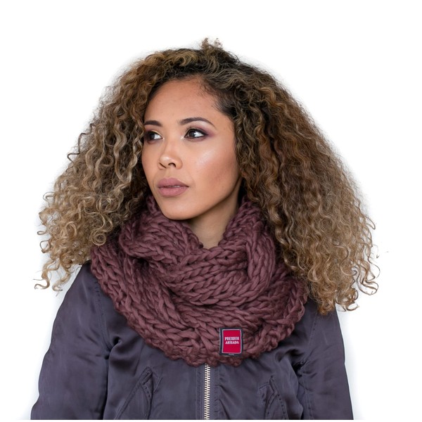 PREMIUMARMADA Knitted Scarf Chunky Knitted Cable Loop Wool Scarf 100%