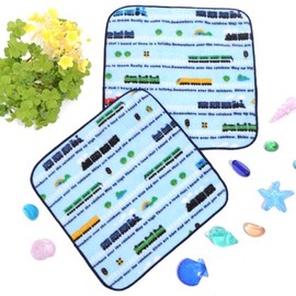COLORFUL CANDY STYLE N8600220 Handkerchief Towel, Set of 2 with Same Pattern, Imabari, Colorful Train