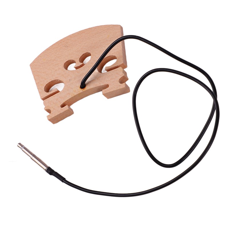 Wooden 4/4 Violin Bridge with Internally Mounted Piezo Pickup High