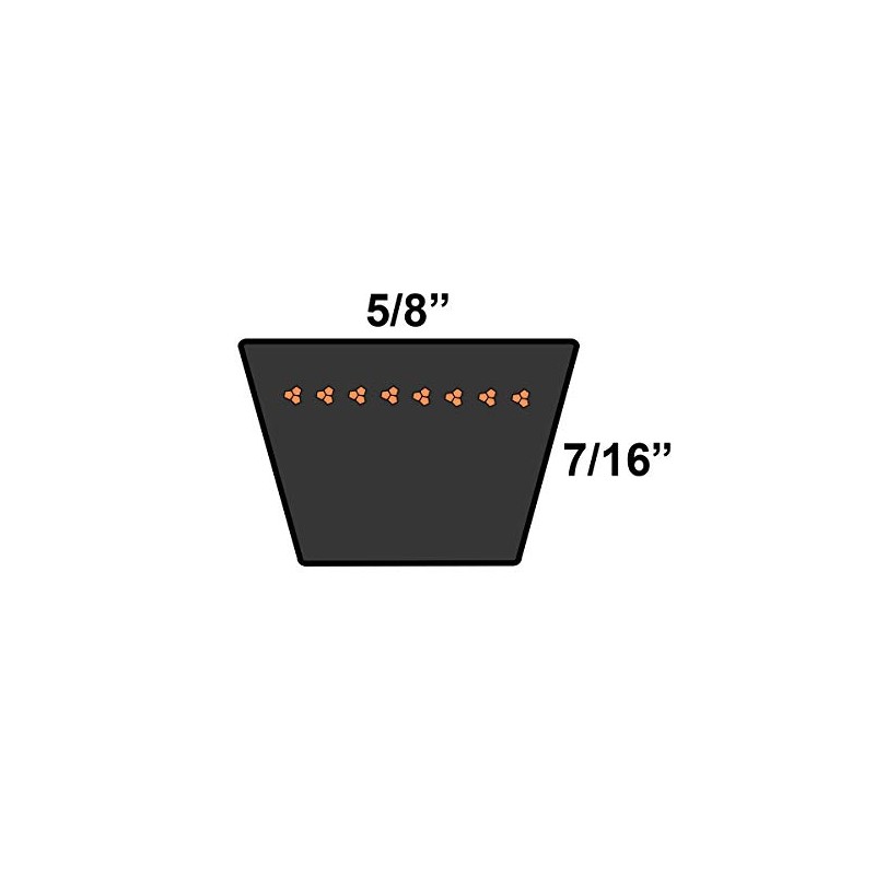 D&D PowerDrive A-B92 V Belt, Rubber, 1