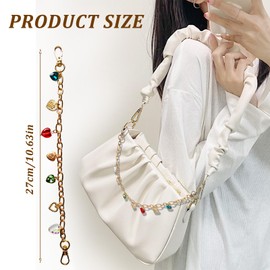 FengFaer Purse Charms Sea Star Heart Shape Shell Bag Charms for Handbags Purse Keychain Bag Charm Chain Keychains for Women (Heart-shaped style A)