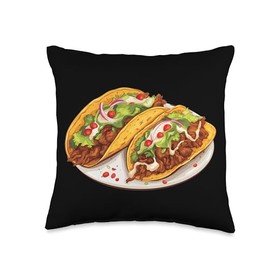 Birria Tacos Mexican Food SteMi Apparel Birria Tacos Mexican Food Mexico Cuisine Foodie Throw Pillow, 16x16, Multicolor