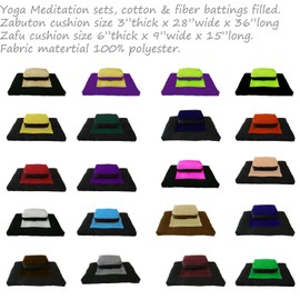 Danfuton Zafu Zabuton Meditation Yoga Posture Exercise Cushions, Sit Mat Burgundy/Black