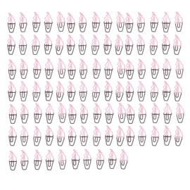 100 Pcs Shaped Paper Clips 2 Color Ice Cream Shape Metal Electroplating Process Light Portable Office Clips for Document