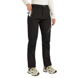 Willit Women's Snow Pants Waterproof Warm Winter Hiking Pants Outdoor Pants Insulated Cold Weather Black S