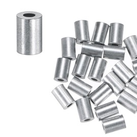 M METERXITY 25-Pack Aluminum Crimping Loop Sleeves, 1.2mm 3/64" Round Barrel Wire Rope Sleeves Cable Ferrule for Wire Rope/Cables Crimping Loop Sleeve