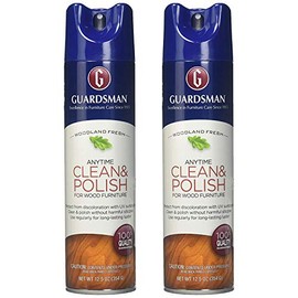 Guardsman Clean & Polish For Wood Furniture - Woodland Fresh - 12.5 oz - Silicone Free, UV Protection - 2 Pack