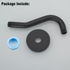 RANDOM Curved Shower Arm with Flange,8-inch S-Shape Matte Black Shower