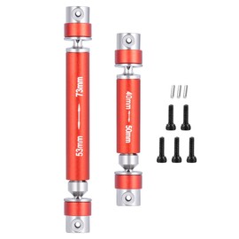 RCLIONS Steel RC Center Drive Shaft 40+53mm Driveshaft for 1/24th AXIAL SCX24 AXI00001 C10 AXI00002 JLU AXI00006 Bronco RC Crawler Car Upgrade Parts (Red)
