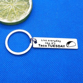 Baixian Taco Keychain - Funny Gift for Taco Lovers Stainless Steel, Perfect for Family, Friends and Special Moments