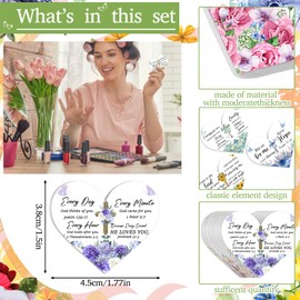 Lothee 80 Pcs Christian Gifts Bulk for Women School Teacher Nail File Church Bible Verse Emery Board Inspirational Double Sided Religious Manicure Tool for Wedding Birthday Tea Party(Heart)