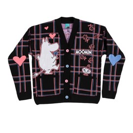 TruffleShuffle Moomin 80th Anniversary in Love Check Black Cardigan