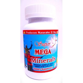 Productos Naturales El Rey Mega Minerals Complex with Amino Acid Chelate (100 tabs)