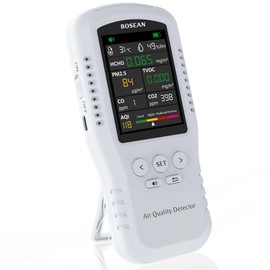 8-in-1 Indoor Air Quality Monitor, Formaldehyde Detector, Temperature & Humidity Meter, Sensor, Tester Detect PM2.5, CO, CO2, HCHO,TVOC,AQI Micron Dust, Home Air Test Kits