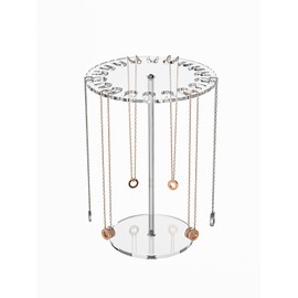 Ausalivan Acrylic Necklace Holder,Jewelry Rotating Organizer Stand For The Girl's Room,Small Necklace Display Hanger Rack,Necklace Storage Hanging,Jewelry Necklace Tree