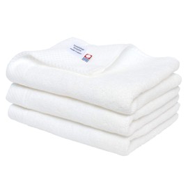 Bloom Imabari Towel, Certified Face Towel, Set of 3, Ciel, Hotel Specifications, Water Absorbent, Quick Drying, Room Drying, 100% Cotton, Made in Japan (White)