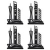 4pcs Bookends Black Architectural Style Decorative Non Slip Metal Desktop